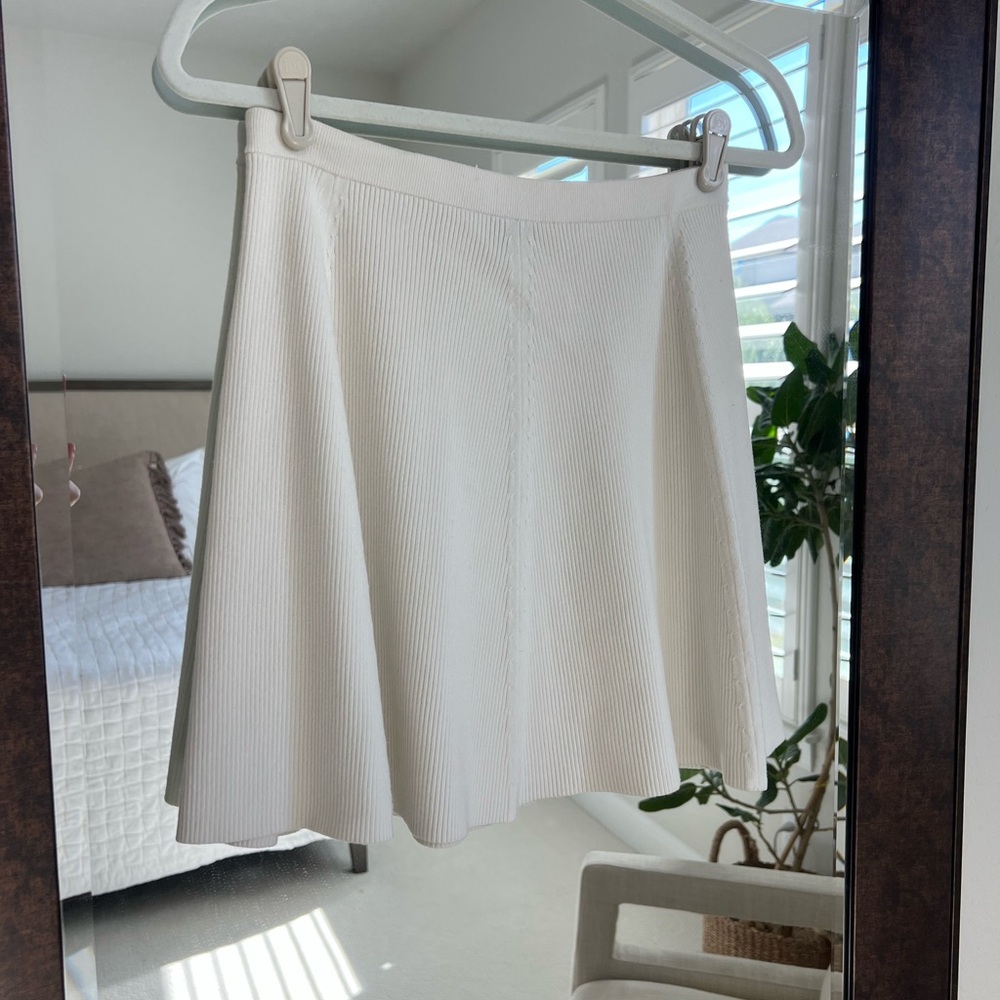 Theory Cream Woven Skirt